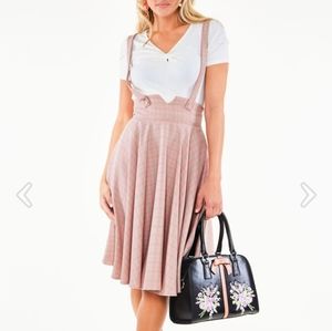 Plaid Suspender Skirt